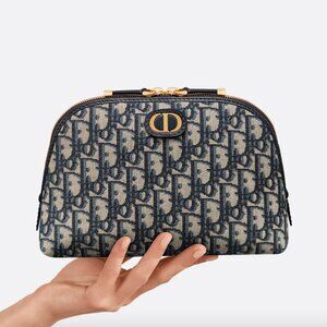 Dior 30 Montaigne Aphrodite Pouch in Blue Dior Oblique Jacquard